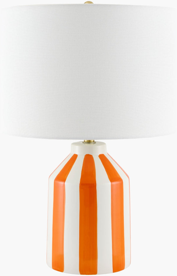 Livabliss Rethel Ceramic Art Deco Table Lamp with Linen Shade for Ambient Bedroom Glow RHL-009