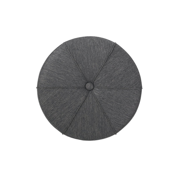 English Elm Ottoman Round Drum Tufted Footrest Neutral Fabric for Modern Living Rooms 71829.00CHAR