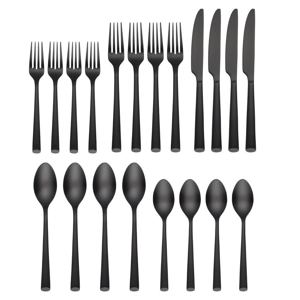 Lenox Cambridge Gilda Black Satin 20-Piece Flatware Set NO COLOR METAL 286320CKW12R