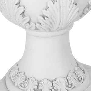 English Elm Mgo Roman Botanical Relief Urn Planter Faux Stone Finish for Patio or Entryway 63404.00WHI