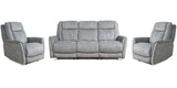 Parker House Linus - Hudson Grey Power Reclining Sofa And Two Recliners Grey 100% Polyester (S) Mlin-311phz-hgy