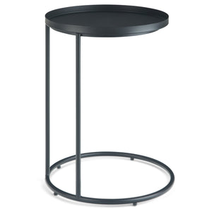 English Elm Monet Metal Side Table - Sleek Black Industrial Design For Modern Living Spaces & Versatile Use B136P158949