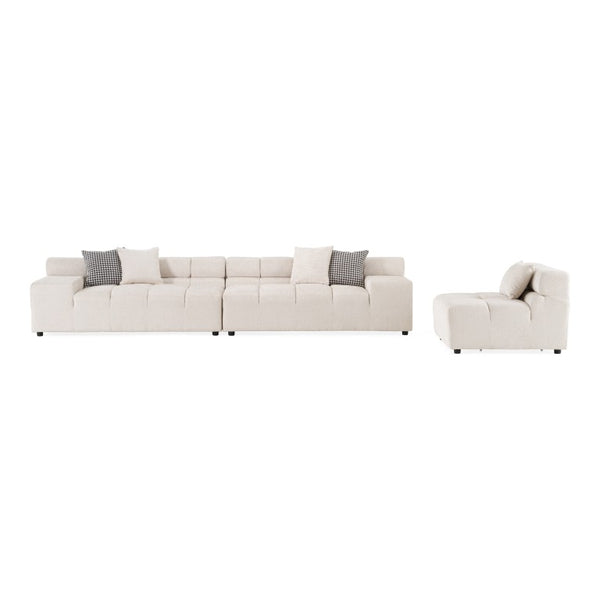 VIG Furniture Rhonda Modern Beige 3-Piece Modular Sectional Sofa, Seats 5, Foam Comfort, Durable Polyester Upholstery VGAH-SF2037-BGE