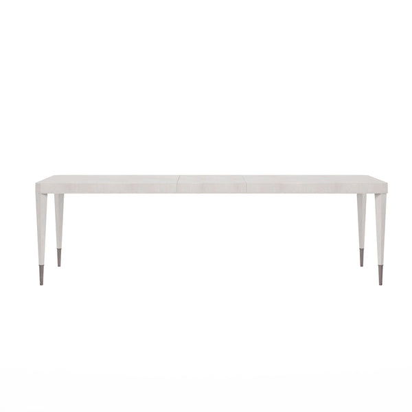 A.R.T. Furniture Mezzanine Dining Table In Dove Gray With Chamfered Edges, Leaf Extension & Nickel-finished Legs Light Gray Parawood And Poplar Solids,Maple Veneer,Steel 325220-2249