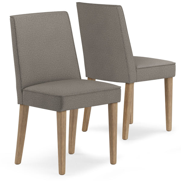 English Elm Bartow Taupe Dining Chair Set of 2 – Upholstered Rubberwood Frame, Piped Modern Design, Multiuse B136P158472
