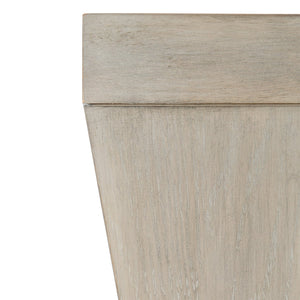 Bernhardt Bernhardt Cerused Greige Landers End Table — Sculptural White Oak Square Side Table With Triangular Pattern (26") 534122