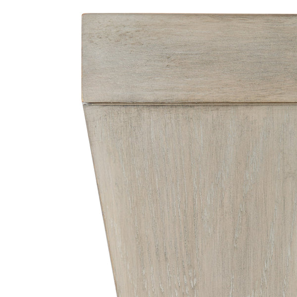 Bernhardt Bernhardt Cerused Greige Landers End Table — Sculptural White Oak Square Side Table With Triangular Pattern (26") 534122
