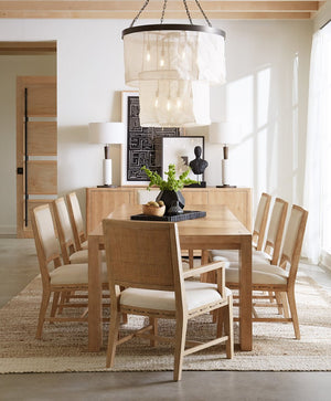 Hooker Furniture Retreat Sand Dune Rectangle Dining Table With 22" Removable Leaf, Oak-Veneer Top & Block Legs 6950-75200-80