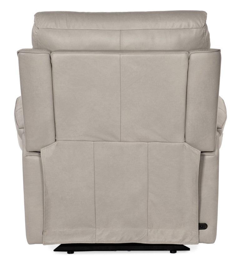 Hooker Furniture Lyra Zero Gravity Recliner With Power Headrest, Lumbar Support, Usb Port And Cupholder In Leather Light Gray SS608-PHZL1-091