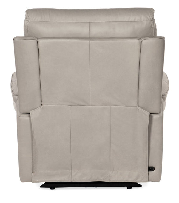 Hooker Furniture Lyra Zero Gravity Recliner With Power Headrest, Lumbar Support, Usb Port And Cupholder In Leather Light Gray SS608-PHZL1-091