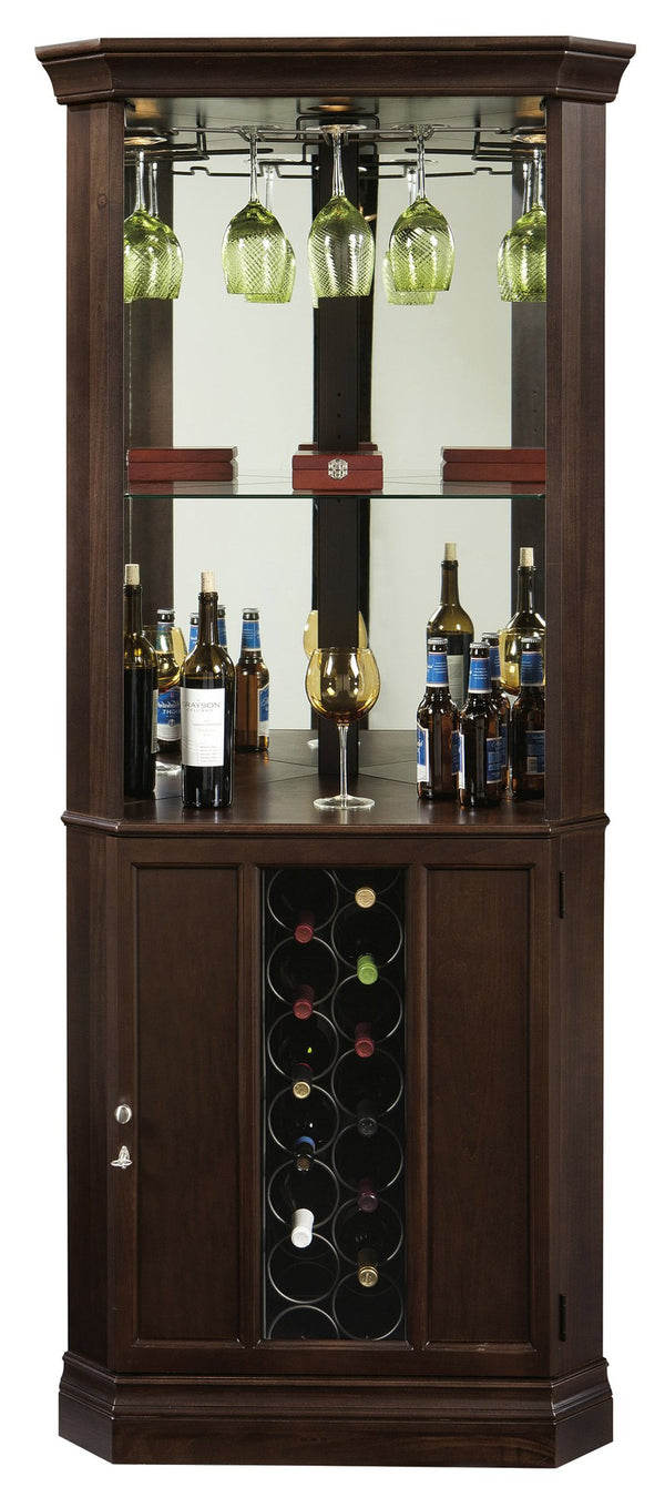 Hekman Furniture 690000 Elegant Wine & Bar Cabinet With Ample Storage, Touch-lite & Glass Panels For Stylish Home Decor Espresso Piedmont Iii Corner Wine Cabinet 690007