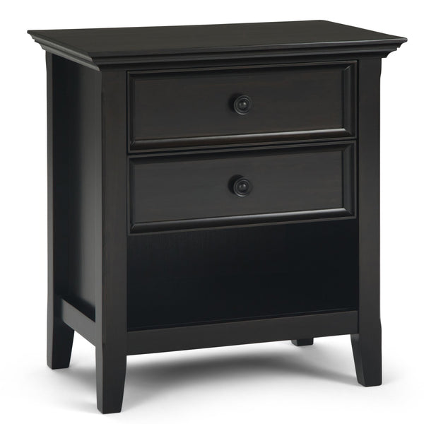 English Elm Amherst Hickory Brown Bedside Table with 2 Drawers, Solid Wood Handcrafted Finish, Transitional Style B136P159438