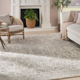 Nourison Vail VAI04 Handmade Tufted No Border Indoor Only Modern  Rug Grey, Grey 100% Wool 99446794642