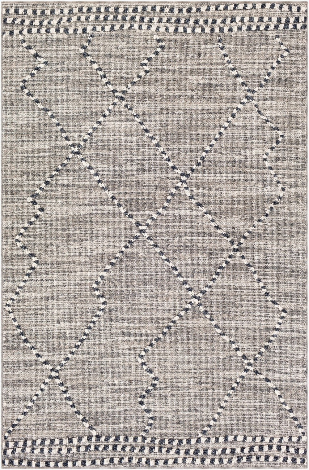 Livabliss Ariana Moroccan Geometric Polypropylene Woven Rug for Entryways and Accent Spaces Black, Gray 2' x 2'11" RIA2300-23