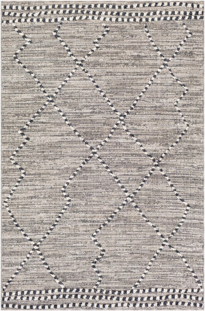Livabliss Ariana Moroccan Geometric Polypropylene Woven Rug for Entryways and Accent Spaces Black, Gray 2' x 2'11" RIA2300-23