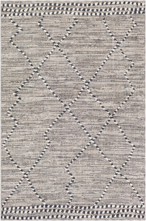 Livabliss Ariana Moroccan Geometric Polypropylene Woven Rug for Entryways and Accent Spaces Black, Gray 2' x 2'11" RIA2300-23