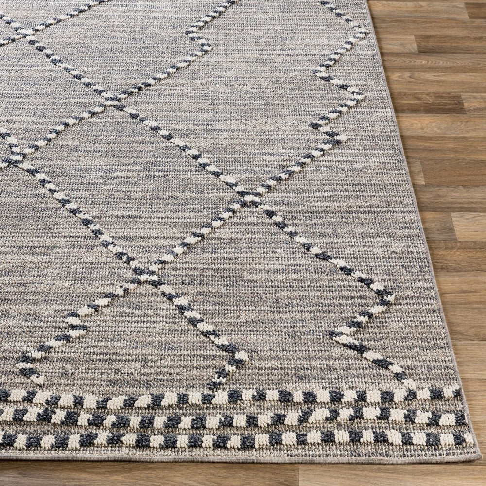 Livabliss Ariana Moroccan Geometric Polypropylene Woven Rug for Entryways and Accent Spaces Black, Gray 2' x 2'11" RIA2300-23