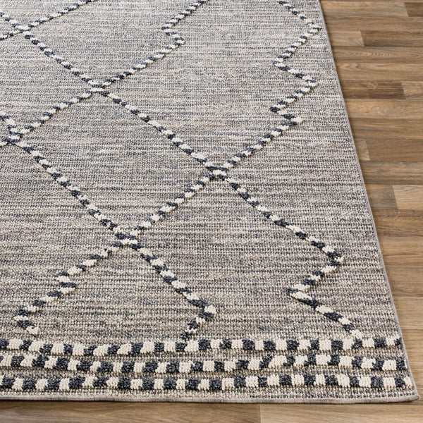 Livabliss Ariana Moroccan Geometric Polypropylene Woven Rug for Entryways and Accent Spaces Black, Gray 2' x 2'11" RIA2300-23