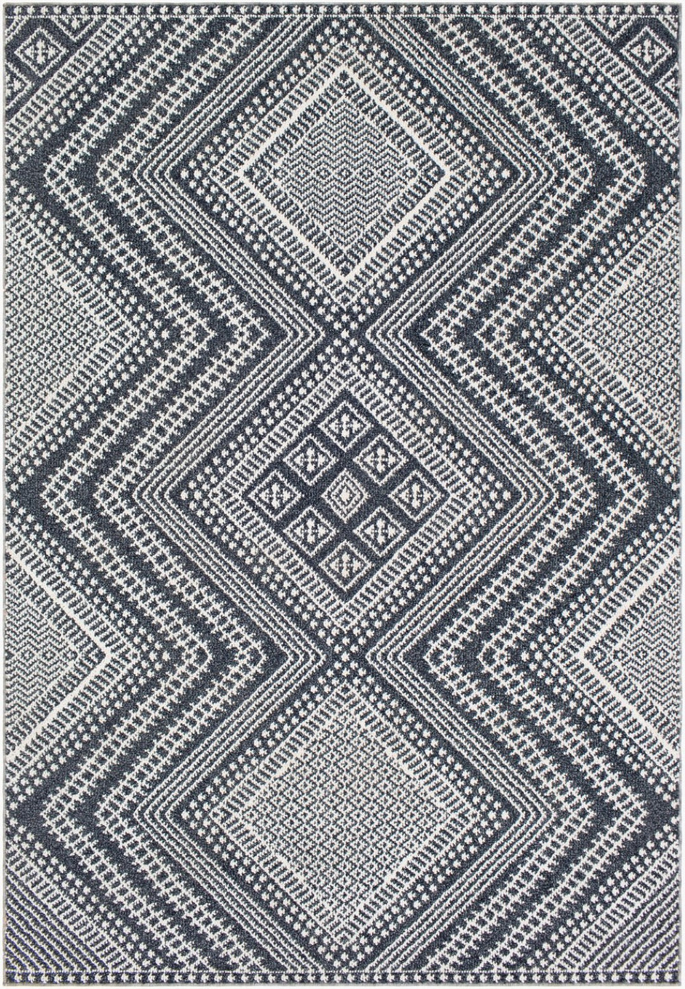 Livabliss Ariana Moroccan Geometric Polypropylene Area Rug for Entryway Bohemian Decor Black, Gray 2'2" x 3'9" RIA2301-2339