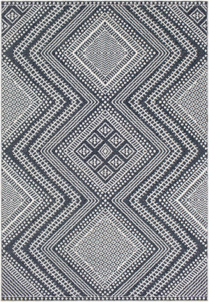 Livabliss Ariana Moroccan Geometric Polypropylene Area Rug for Entryway Bohemian Decor Black, Gray 2'2" x 3'9" RIA2301-2339