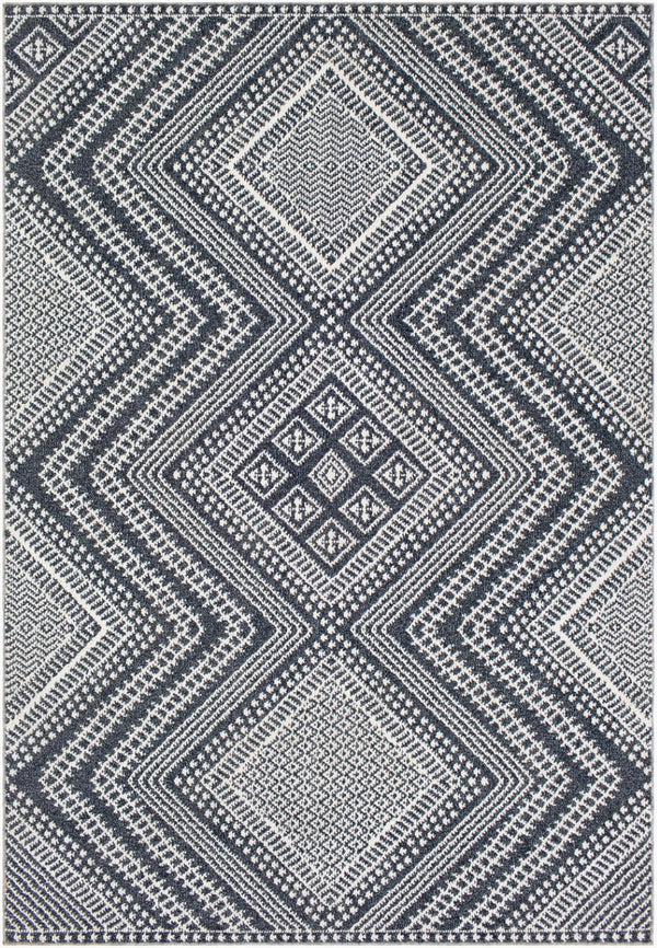 Livabliss Ariana Moroccan Geometric Polypropylene Area Rug for Entryway Bohemian Decor Black, Gray 2'2" x 3'9" RIA2301-2339