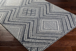 Livabliss Ariana Moroccan Geometric Polypropylene Area Rug for Entryway Bohemian Decor Black, Gray 2'2" x 3'9" RIA2301-2339