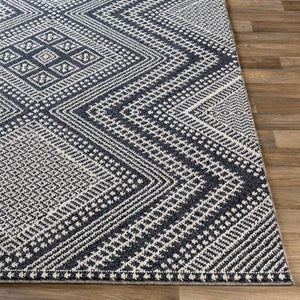 Livabliss Ariana Moroccan Geometric Polypropylene Area Rug for Entryway Bohemian Decor Black, Gray 2'2" x 3'9" RIA2301-2339