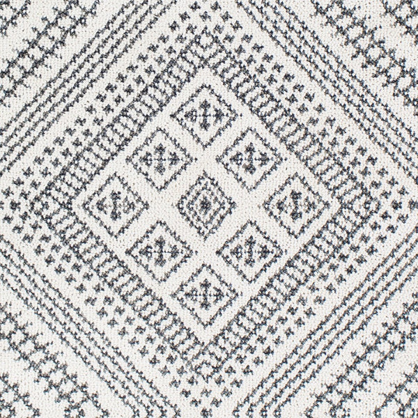 Livabliss Ariana Global Geometric Accent Rug Machine Woven Polypropylene High Low Pile Entryway Black, White 2' x 2'11" RIA2302-23