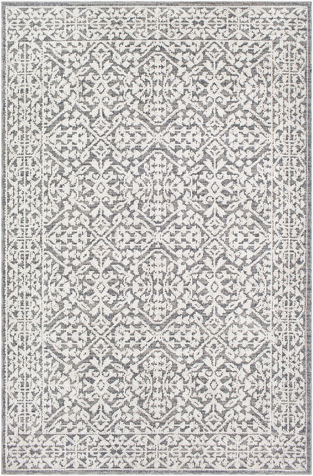 Livabliss Ariana Global Medallion Polypropylene Accent Rug for Entryways and Bohemian Spaces Gray, White 2' x 2'11" RIA2303-23