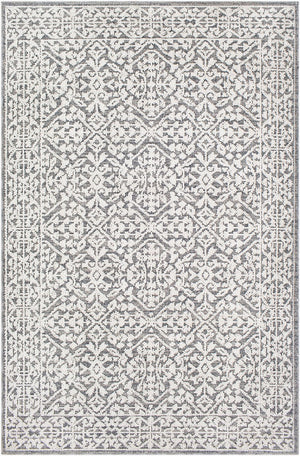 Livabliss Ariana Global Medallion Polypropylene Accent Rug for Entryways and Bohemian Spaces Gray, White 2' x 2'11" RIA2303-23