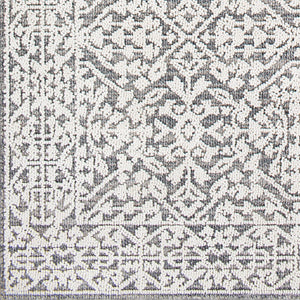 Livabliss Ariana Global Medallion Polypropylene Accent Rug for Entryways and Bohemian Spaces Gray, White 2' x 2'11" RIA2303-23