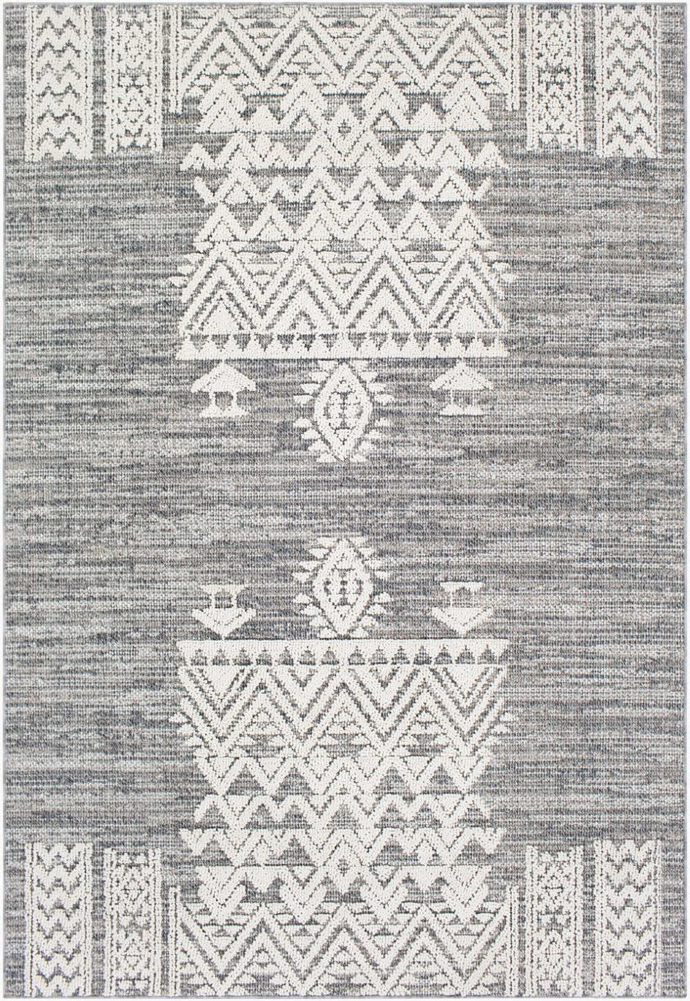 Livabliss Ariana Moroccan Geometric Polypropylene Rug for Entryways Bathrooms and Bedside Areas Gray, Black 2'2" x 3'9" RIA2304-2339