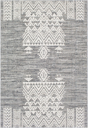 Livabliss Ariana Moroccan Geometric Polypropylene Rug for Entryways Bathrooms and Bedside Areas Gray, Black 2'2" x 3'9" RIA2304-2339