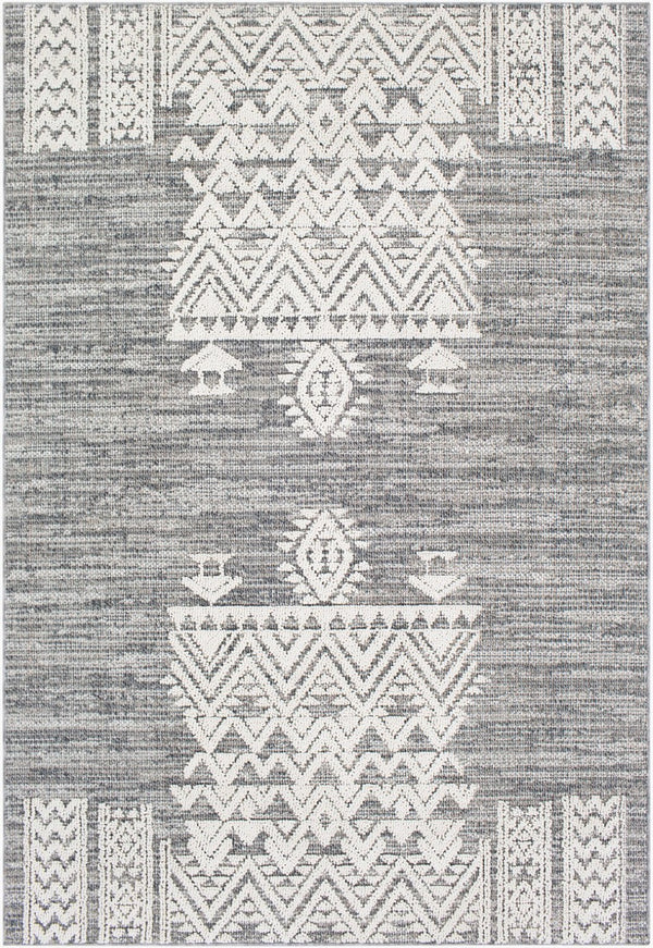 Livabliss Ariana Moroccan Geometric Polypropylene Rug for Entryways Bathrooms and Bedside Areas Gray, Black 2'2" x 3'9" RIA2304-2339