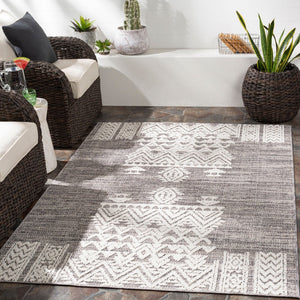Livabliss Ariana Moroccan Geometric Polypropylene Rug for Entryways Bathrooms and Bedside Areas Gray, Black 2'2" x 3'9" RIA2304-2339