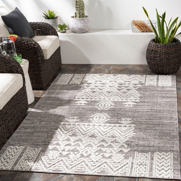 Livabliss Ariana Moroccan Geometric Polypropylene Rug for Entryways Bathrooms and Bedside Areas Gray, Black 2'2" x 3'9" RIA2304-2339