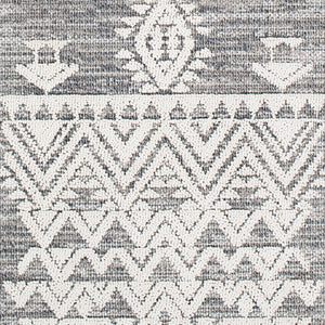 Livabliss Ariana Moroccan Geometric Polypropylene Rug for Entryways Bathrooms and Bedside Areas Gray, Black 2'2" x 3'9" RIA2304-2339