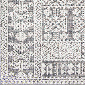 Livabliss Ariana Global Patterned Polypropylene Accent Rug with High Low Pile Texture White, Gray 8'10" x 12' RIA2305-81012