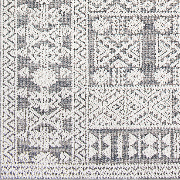 Livabliss Ariana Global Patterned Polypropylene Accent Rug with High Low Pile Texture White, Gray 8'10" x 12' RIA2305-81012