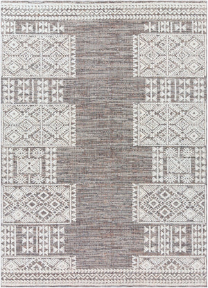 Livabliss Ariana Global Inspired Polypropylene Accent Rug with High Low Pile for Entryways Gray, Black 7'10" x 10'2" RIA2306-710103