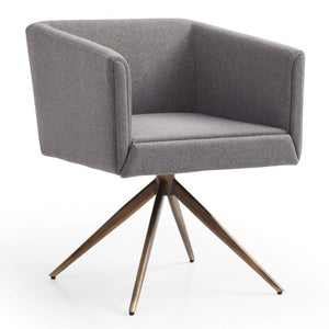VIG Furniture Riaglow Dark Grey Fabric Dining Chair With Brass Copper Base — Plush Foam, Mid-Century Comfort, No Assembly VGVCB8523-DKGRY-DC
