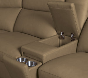 Hooker Furniture Simone Six Piece Leather Power Reclining Sectional with Bluetooth and Storage Console SS757-6PC3-085