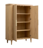 VIG Furniture Modrest Richmond - Modern Natural Oak Rounded Tall Buffet VGME-RICHMOND-TB