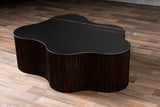 VIG Furniture Modrest Ricko - Modern Black Ceramic + Smoked Ash Freeform Coffee Table VGDW-DW5012-08