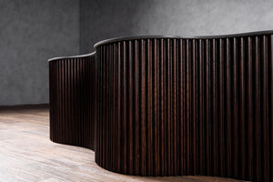 VIG Furniture Modrest Ricko - Modern Black Ceramic + Smoked Ash Freeform Coffee Table VGDW-DW5012-08