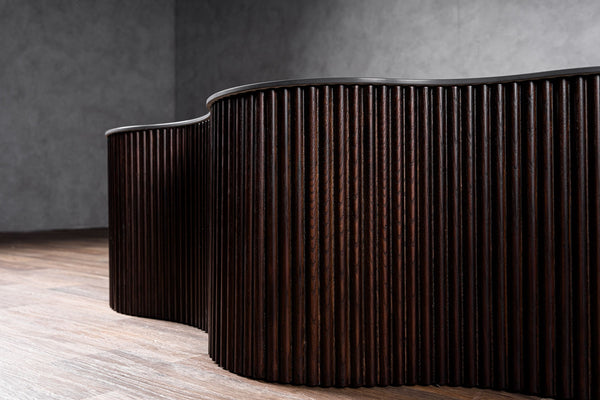 VIG Furniture Modrest Ricko - Modern Black Ceramic + Smoked Ash Freeform Coffee Table VGDW-DW5012-08