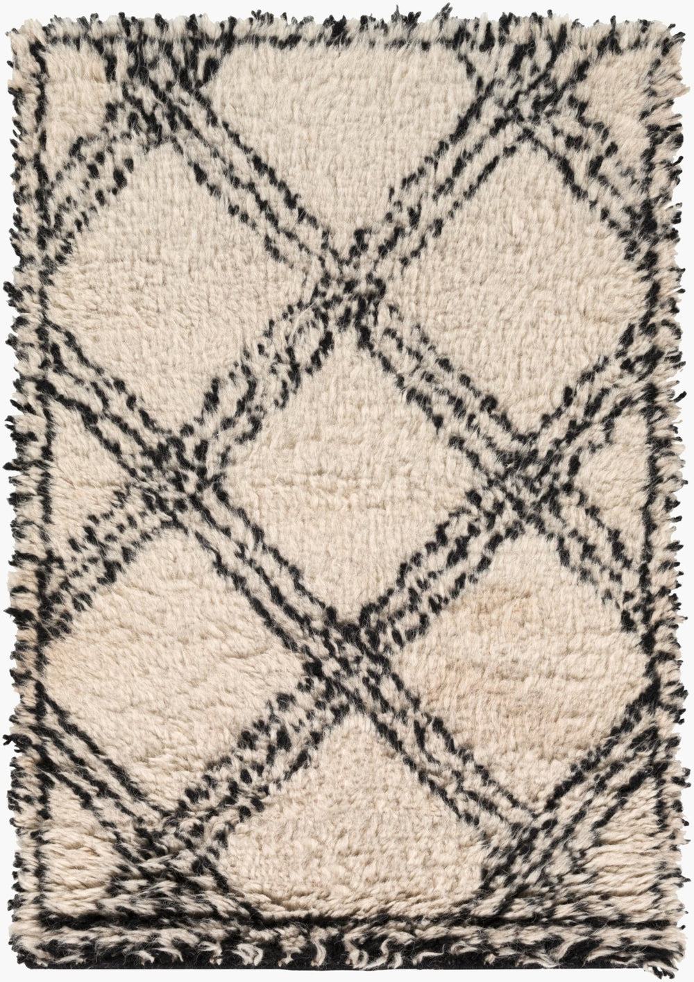Surya Riad Handcrafted 2' X 3' Luxurious New Zealand Wool Rug - Soft, Durable, And Perfect For Any Space Black Nz Wool Rid3002-23
