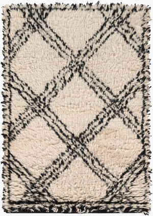 Surya Riad Handcrafted 2' X 3' Luxurious New Zealand Wool Rug - Soft, Durable, And Perfect For Any Space Black Nz Wool Rid3002-23