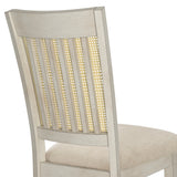 Homelegance By Top-Line Delroy Cane Accent Slat Back Dining Chairs (Set of 2) White Rubberwood