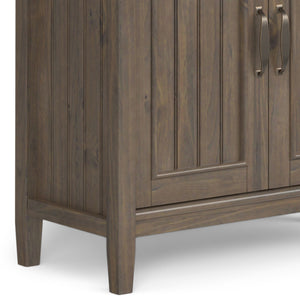 English Elm Lev Smoky Brown Bookcase - Handcrafted Solid Wood, Adjustable Shelves, Two Doors, Anti-Tip Safety, Transitional Design B136P158816